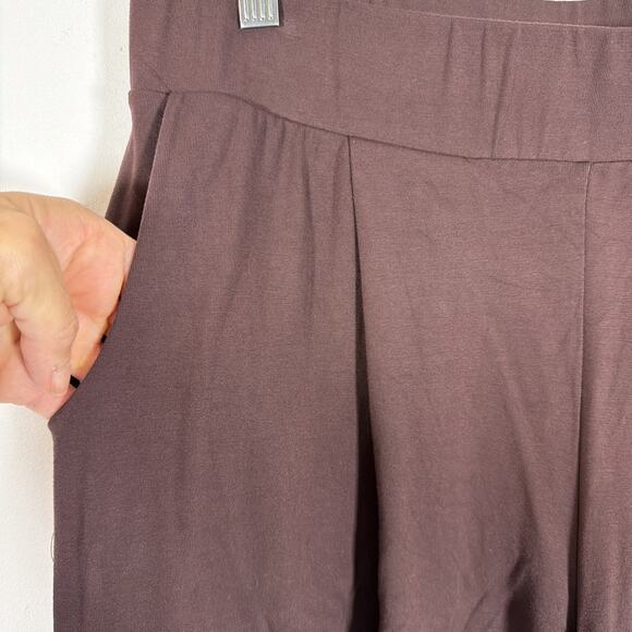 Universal Standard XS Casual Culottes Brown 10-12 US Cropped Fall Wide Leg Flowy - Picture 7 of 8